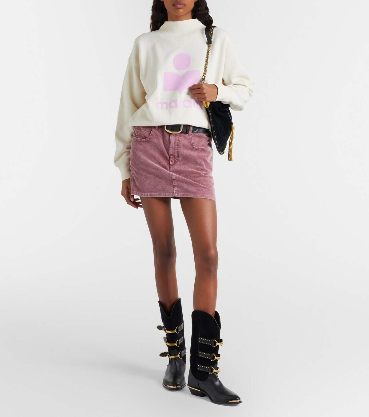 Marant Etoile Logo cotton-blend fleece sweatshirt