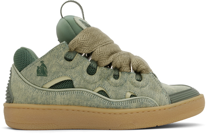 Photo: Lanvin Blue Curb Denim Sneakers