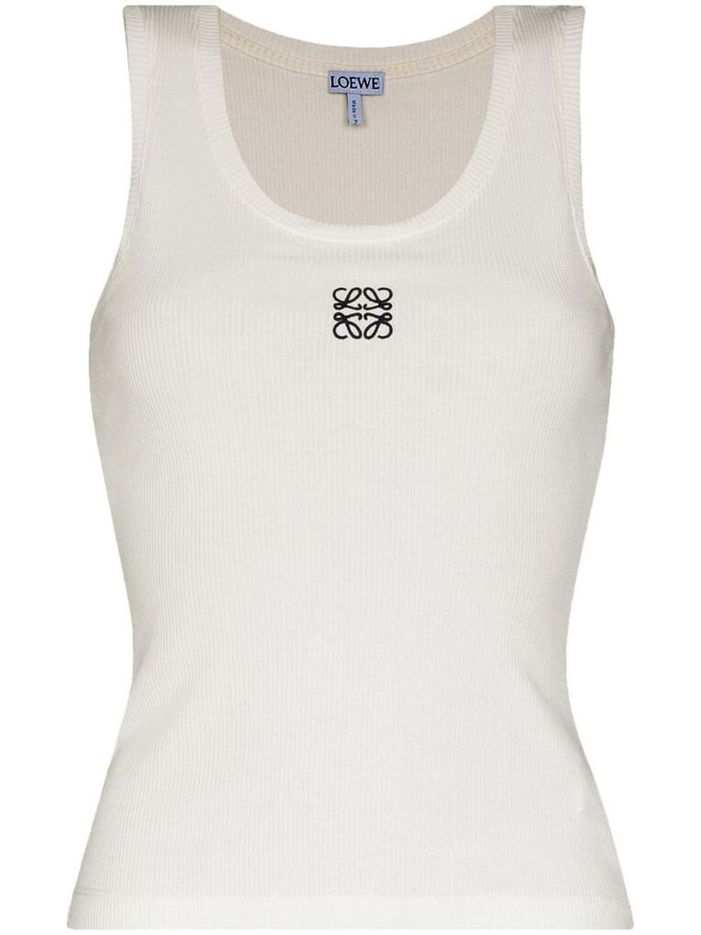 Anagram cotton-blend tank top in white - Loewe