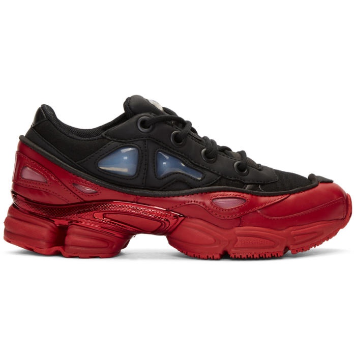 Raf Simons Black and Red adidas Originals Edition Ozweego 3 Sneakers ...