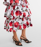 Carolina Herrera Floral tiered cotton-blend corset dress