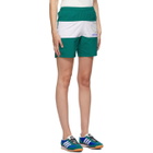 Noah NYC Green and White adidas Edition Stripe Shorts
