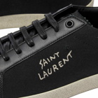 Saint Laurent Men's SL-06 Court Leather Signature Sneakers in Black