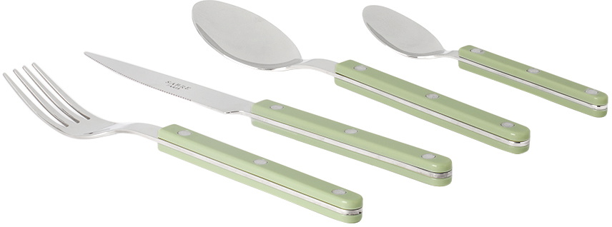 Sabre Green Bistrot Brilliant Flatware Set, 24 pcs Sabre