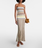 Faithfull Citara striped cotton-blend maxi skirt