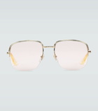 Gucci - Square frame metal glasses