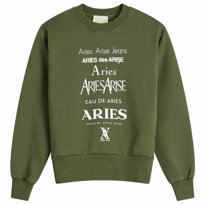 Photo: Aries Women's Baby Fit Perfume Sweatshirt in Forest Green 