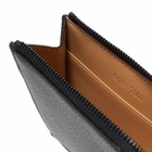 Common Projects Men's Zipper Wallet in Black Textured
