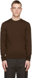 Brioni Brown Wool Crewneck Sweater