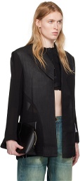 Victoria Beckham Black Fold Detail Blazer