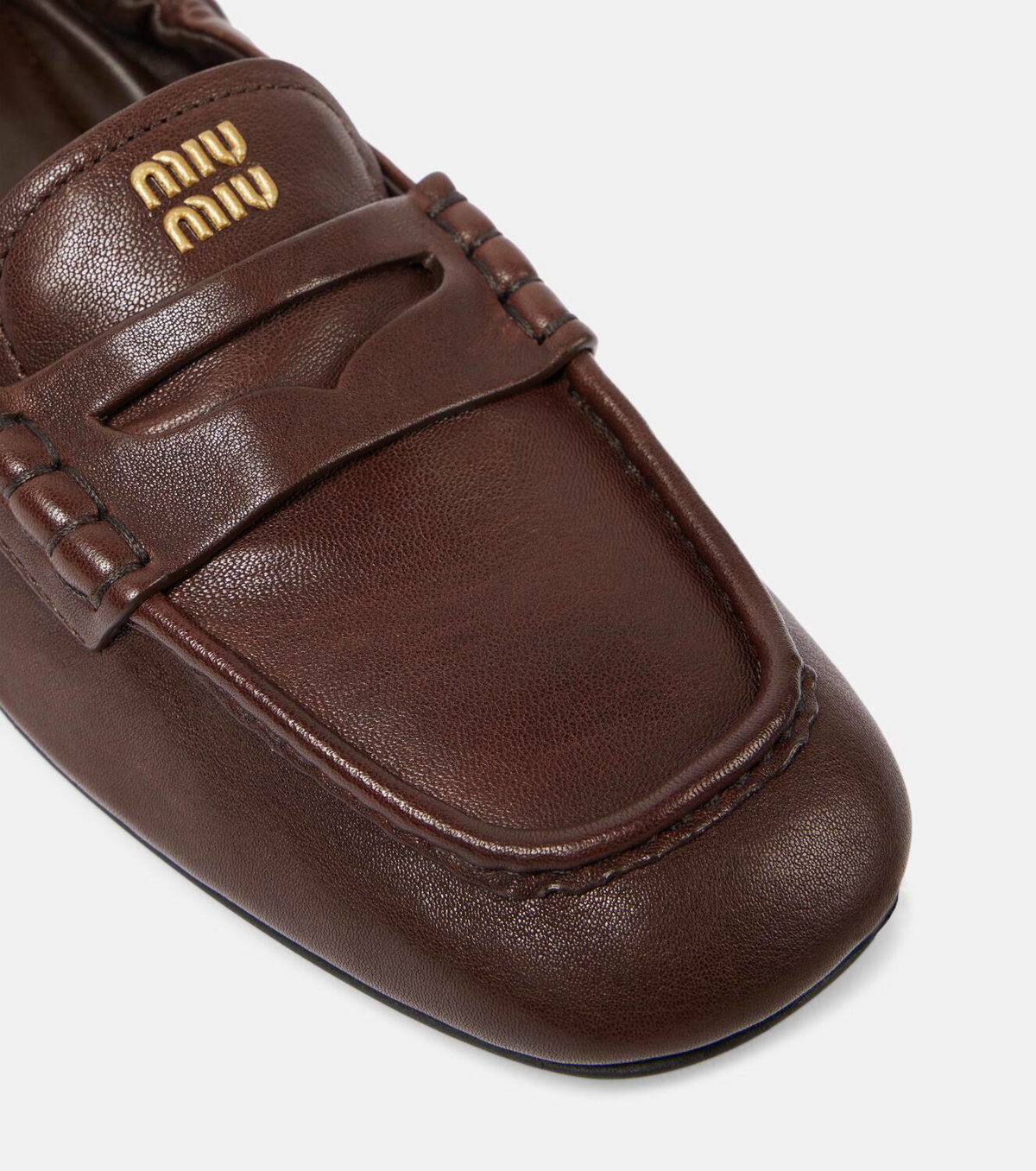 Miu Miu Logo leather penny loafers