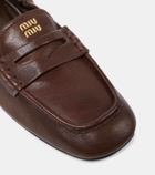 Miu Miu Logo leather penny loafers