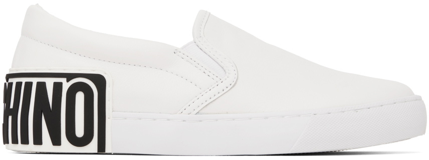 Moschino White All Over Logo Footie Set