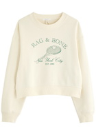 Rag & Bone Logo Printed Cotton-blend Sweatshirt Cream