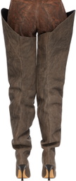 Y/Project Brown Scrunch Boots