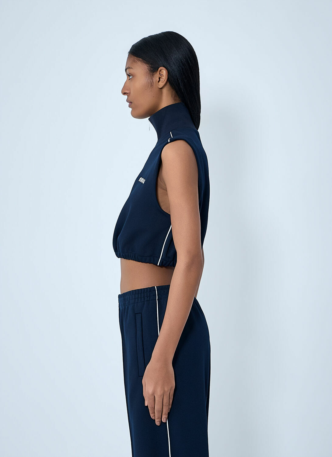 Miu Miu Sleeveless High-Neck Crop Top