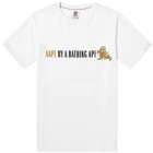 AAPE Men's Gold T-Shirt in White