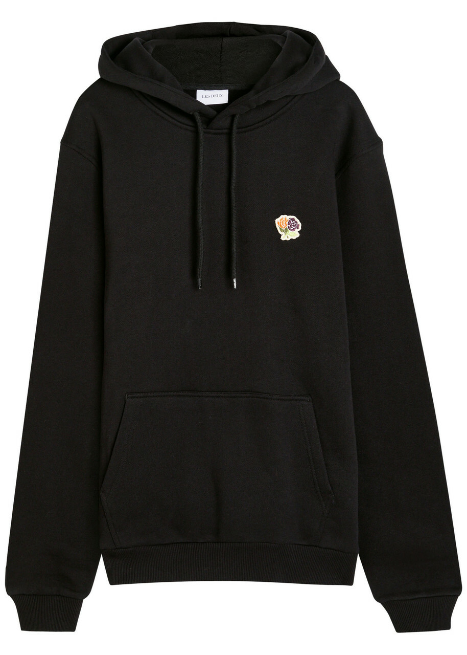 Les Deux Felipe Hooded Cotton Sweatshirt Black