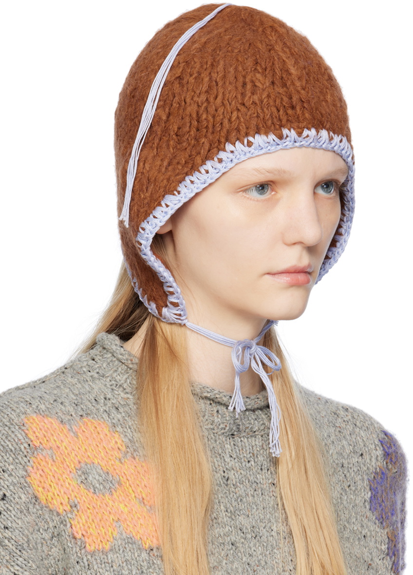 Acne Studios Brown Ear Flaps Beanie Acne Studios