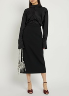 Roksanda Amel Crepe Midi Skirt Black