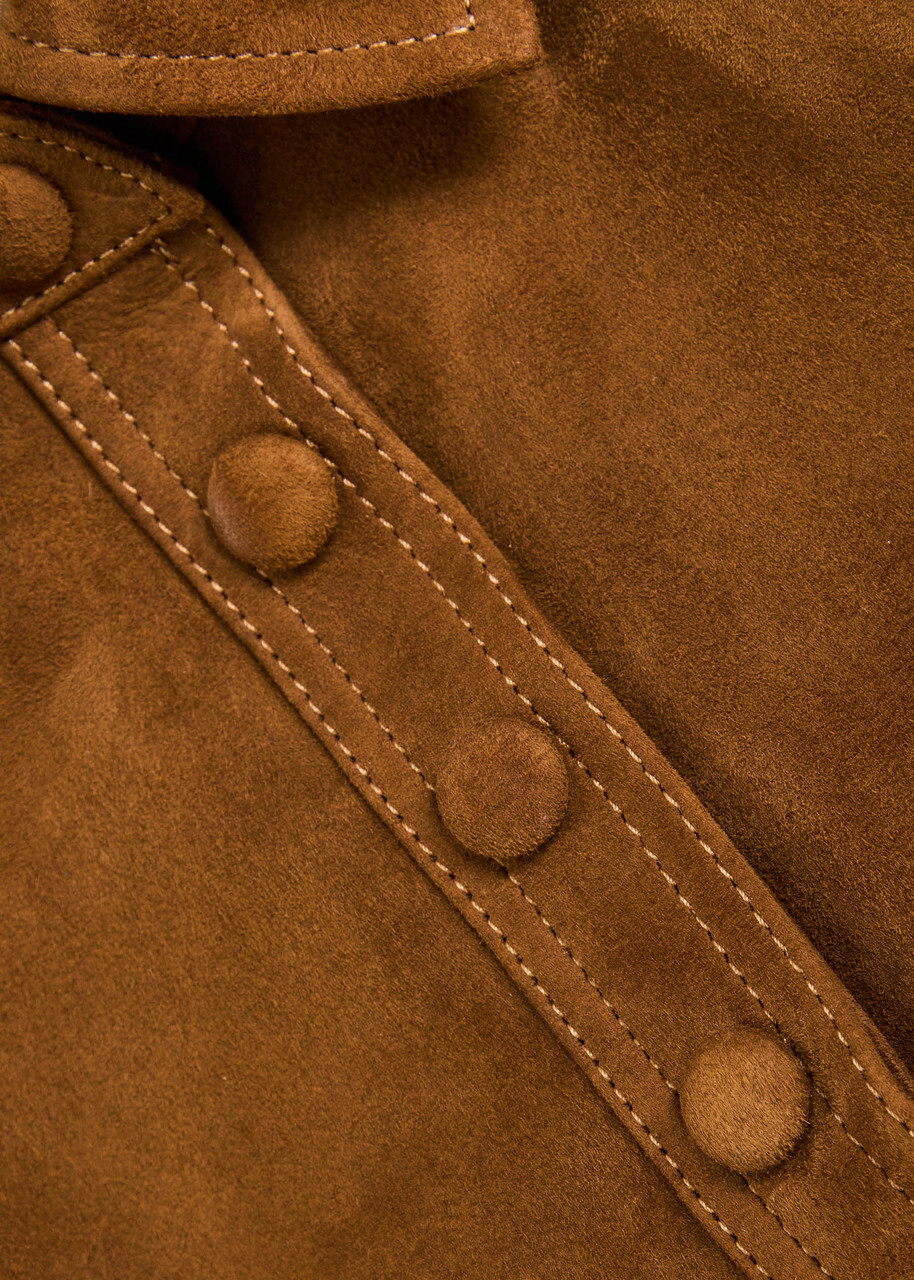 Frame The Suede City Shift Mini Dress Brown
