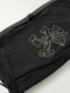 Portal - Borders Embroidered Ripstop-Trimmed Mesh Belt Bag - Black