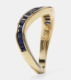 Rainbow K Wave 9kt gold ring with sapphires