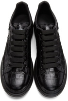 Alexander McQueen Black Croc Oversized Sneakers