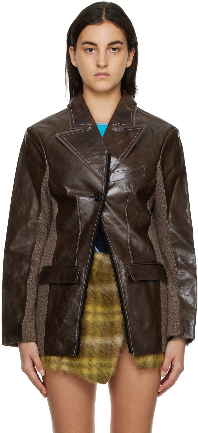Photo: Andersson Bell Brown Paneled Leather Jacket