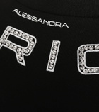 Alessandra Rich Embellished cotton-jersey T-shirt