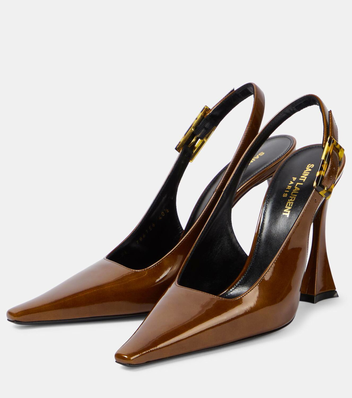 Saint Laurent Dune patent leather slingback pumps Saint Laurent