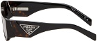 Prada Eyewear Brown Triangle Logo Sunglasses