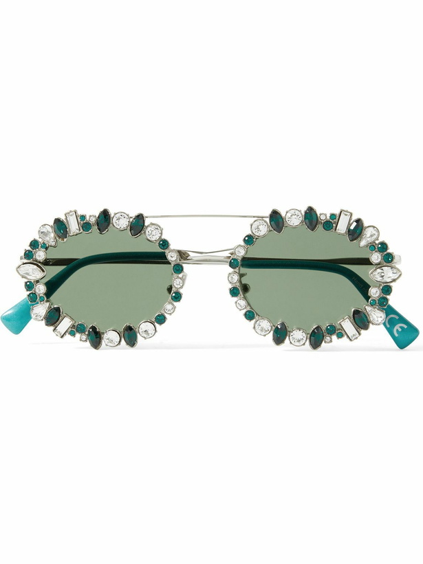 Photo: Retrosuperfuture - Marni Waitomo Caves Convertible Round-Frame Silver-Tone Optical Glasses