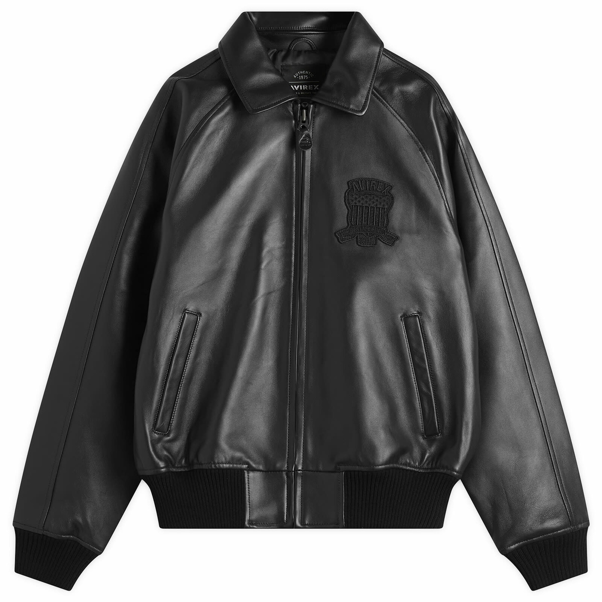 Avirex Men's Icon Leather Jacket in Black