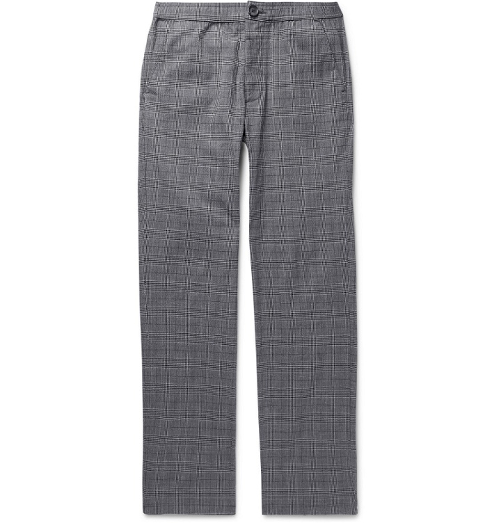 Photo: Oliver Spencer - Prince of Wales Checked Cotton-Blend Seersucker Trousers - Gray