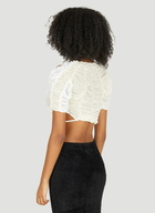 Ruched Lace Top in White