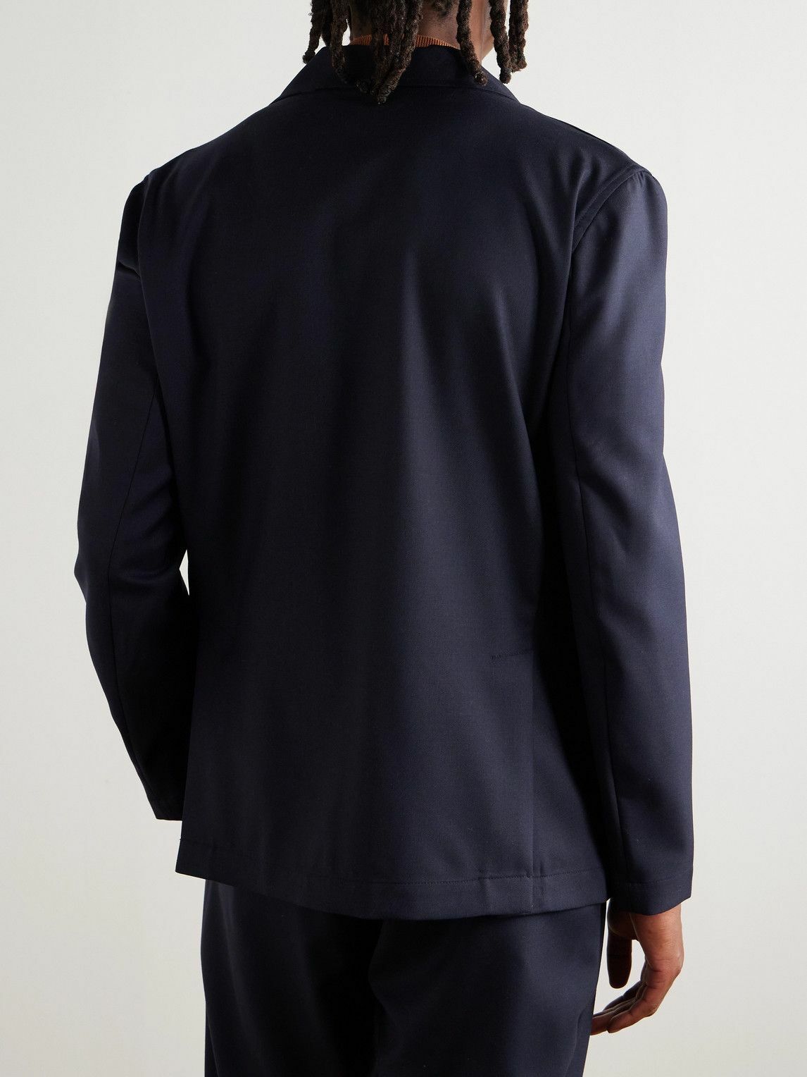 De Bonne Facture - Essential Unstructured Wool Suit Jacket - Blue