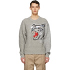 Kenzo Grey Kansai Yamamoto Edition Wool Embroidered Sweater