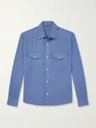 3sixteen - Cotton and Linen-Blend Shirt - Blue