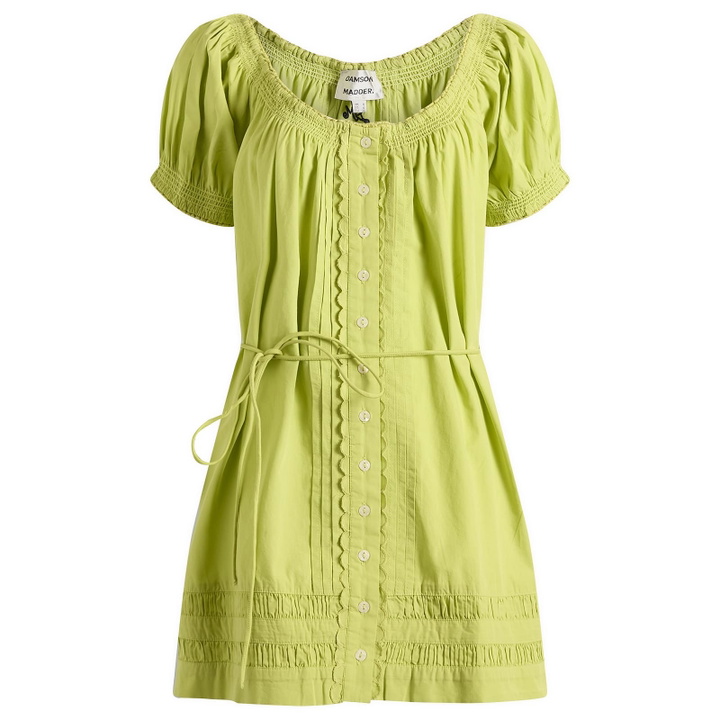 Photo: Damson Madder Women's Jayne Mini Dress in Celery