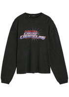 Willy Chavarria Crisis Counselling Printed Cotton T-shirt Black