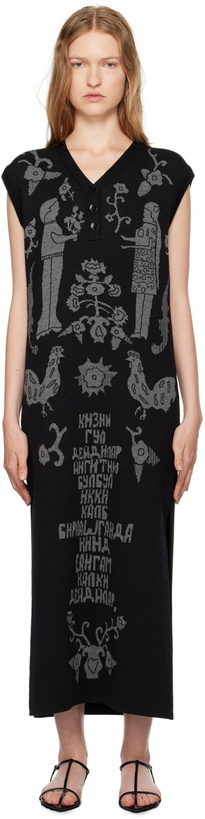 Photo: J.Kim Black Sangam Suzani Midi Dress