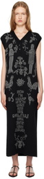 J.Kim Black Sangam Suzani Midi Dress
