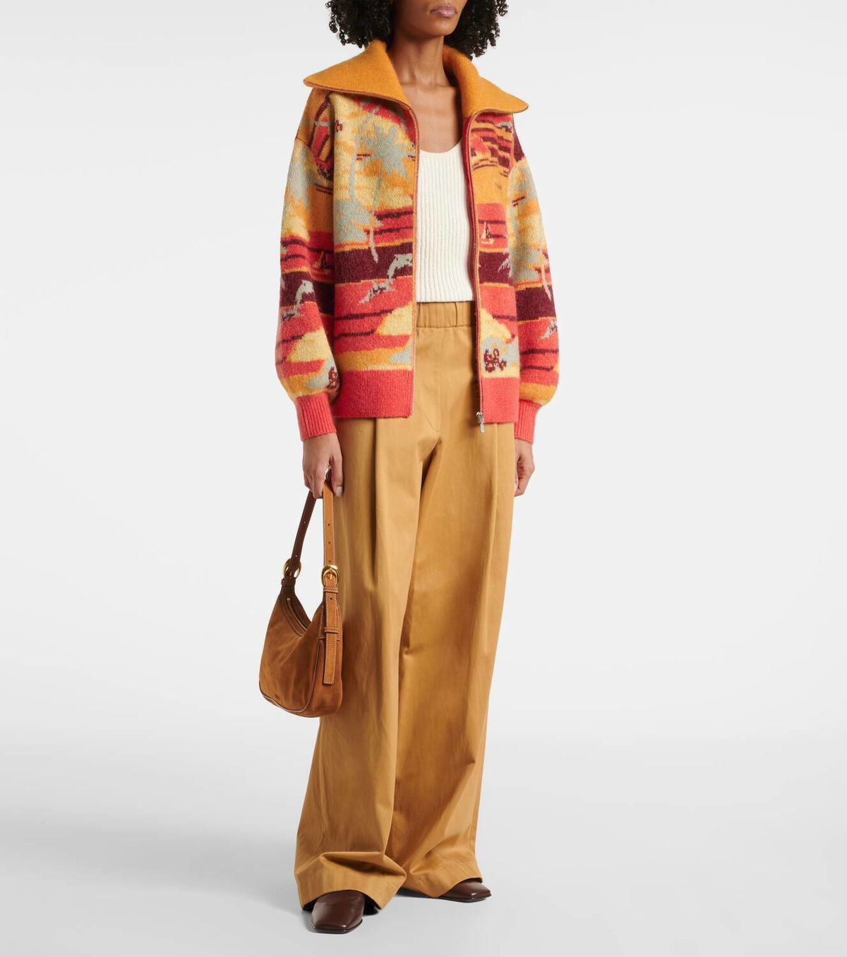 Alémais Palm Island jacquard cardigan