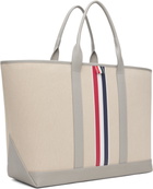 Thom Browne Beige RWB Stripe Medium Tool Tote