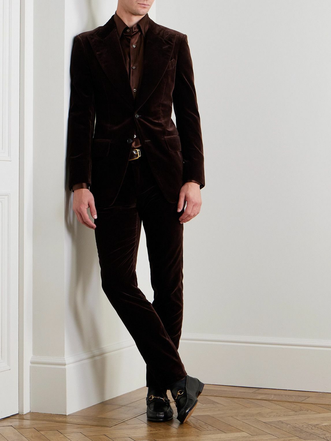 TOM FORD - Dyllan Cotton-Velvet Suit Jacket - Brown TOM FORD