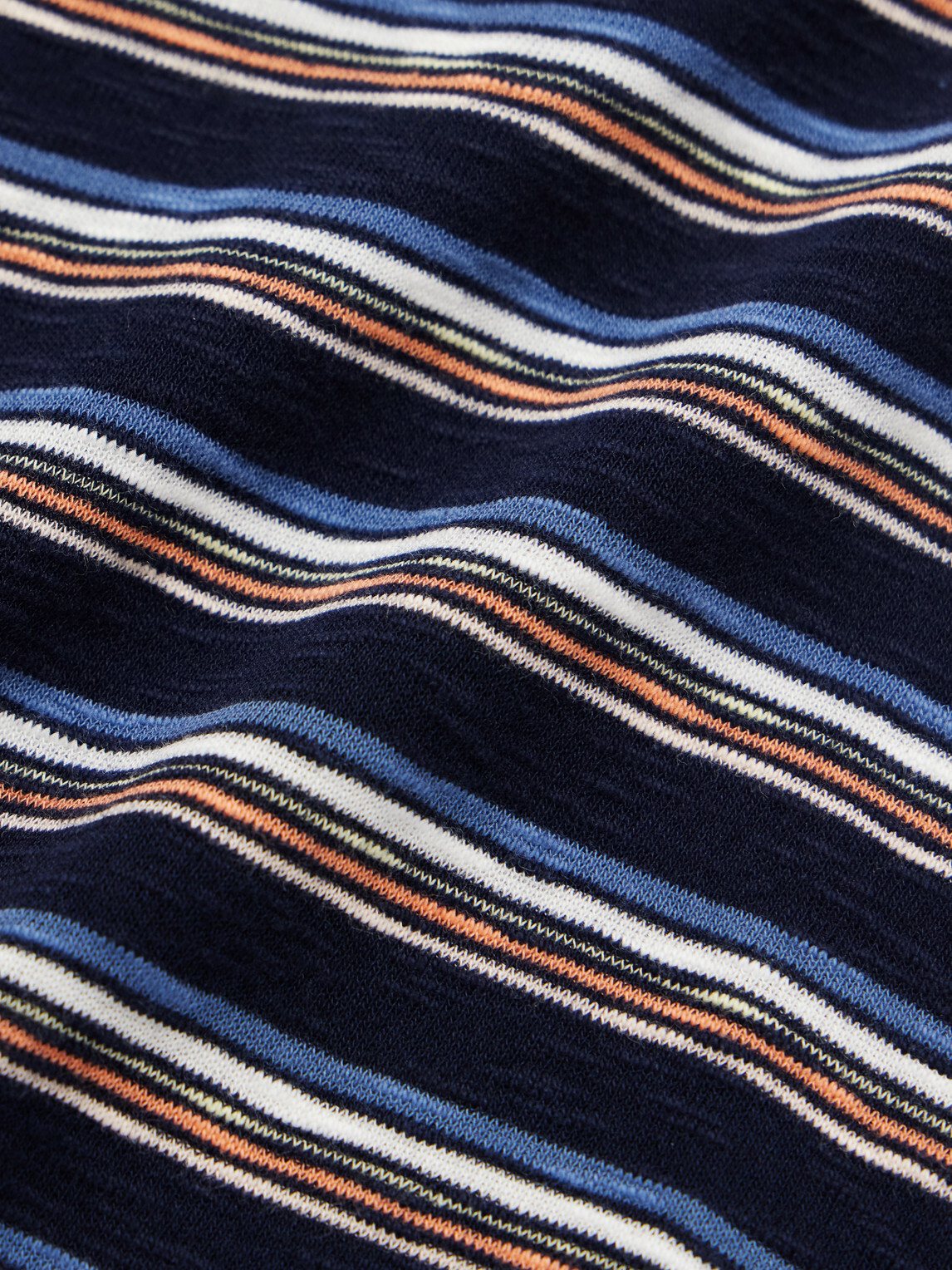 Folk - Striped Organic Cotton-Jersey T-Shirt - Blue