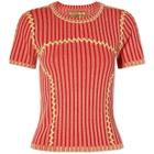 Brain Dead Women's Mariel Sport Knit Top in Guava