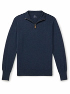 William Lockie - Oxton Cashmere Half-Zip Sweater - Blue