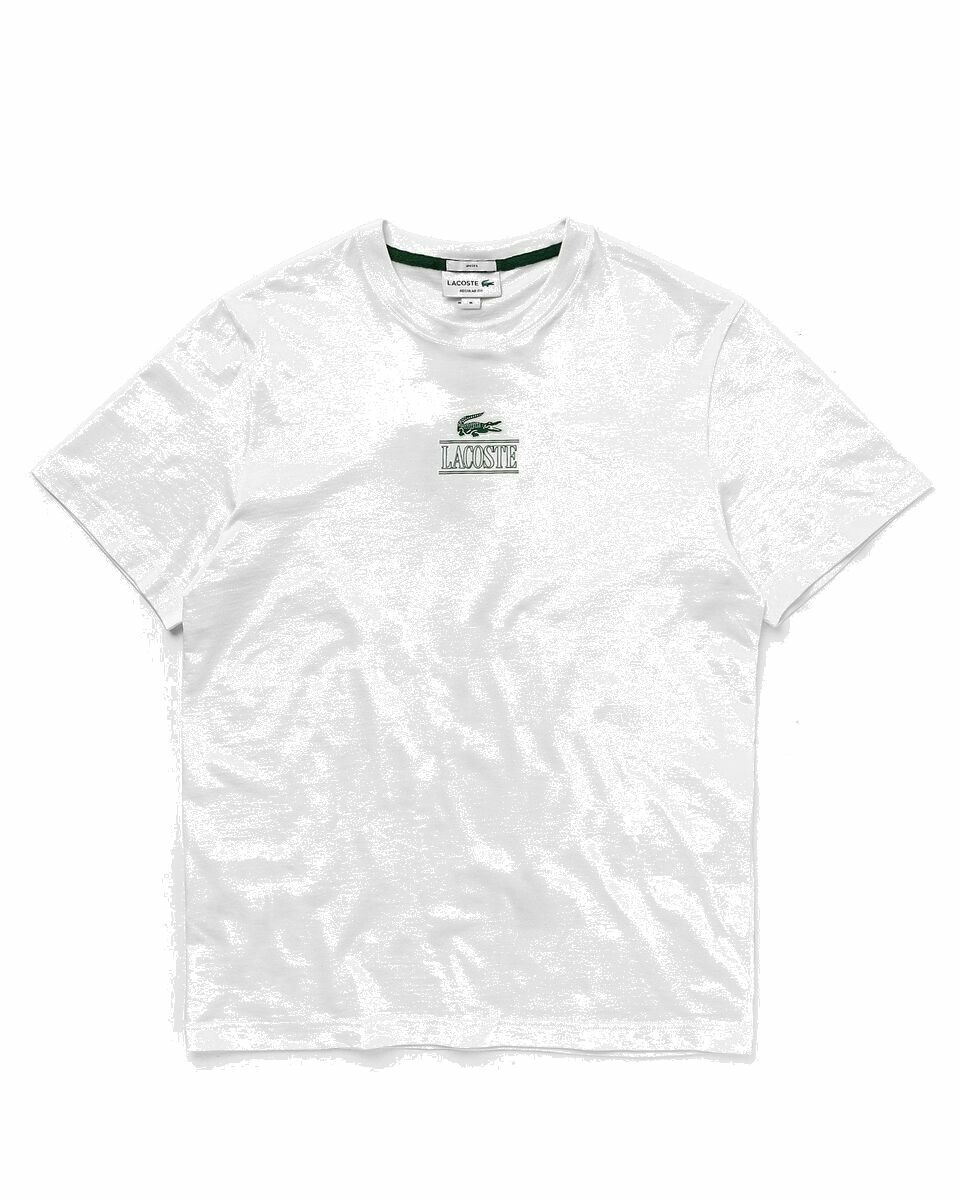 Photo: Lacoste Cotton Branded Jersey T Shirt White - Mens - Shortsleeves